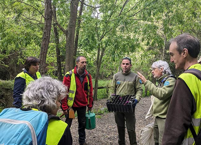 Guardes forestals amb el planter que van fer servir els voluntaris. Autor: CVPN