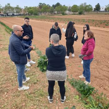 Alumnes algueresos de visita al productor Sínia Pujadas (Vilanova i la Geltrú). Autor: Depana (2023).